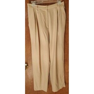 Talbots Petites size 12P brown 100% wool pleated front pants lined